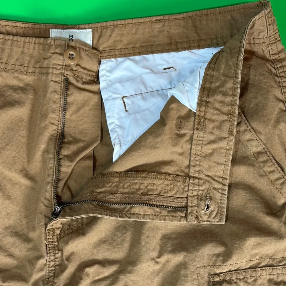 Mutual Weave Cargo Shorts Mens 38 Brown Ripstop Cotton Casual Outdoor Pocketed